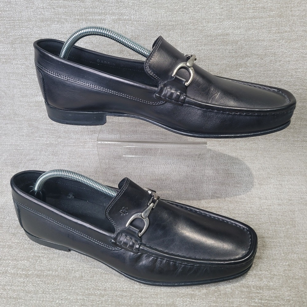 Donald J Pliner Darrin Mens Size 10 Black Leather Bit Loafer Made in Italy